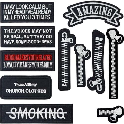 Warning Motto Iron On Patch Badge Fabric Textile Sewing Epaulette Logo Beautiful Highlight Unique Personality Cool Decoration