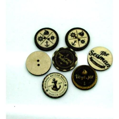 50pcs Mixed Round Wooden Sewing Buttons For Clothing Needlework Scrapbooking Wood Botones Decorative Crafts Diy Accessories