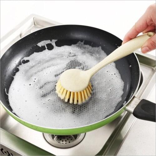 Pot brush wash pot brush does not hurt pot oil with handle long handle brush pot brush