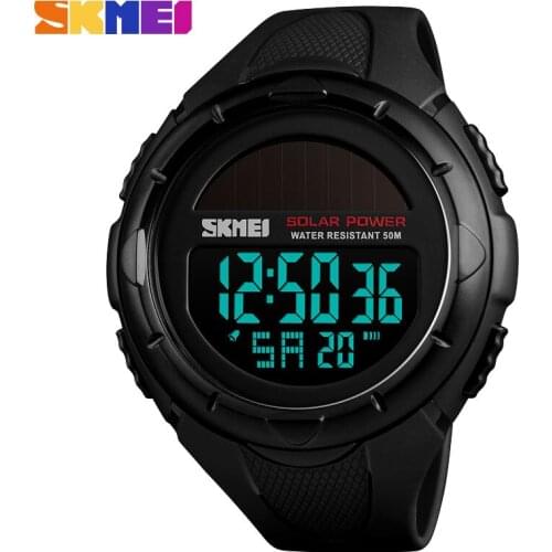 SKMEI Solar Outdoor Sports Watch Mens Luminous 12/24 Hours Digital Watch Chrono 50M Waterproof Watch Relogio Masculino 1405