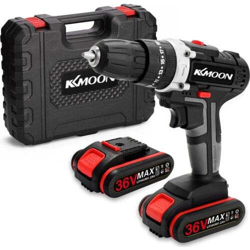 36V Impact Electric Cordless Drill Electric Screwdriver High-power Lithium Battery Wireless Rechargeable Drills Brush Power Tool