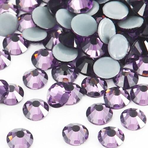 Upriver A++ 1440pcs/288pcs Loose Popular Bright Strass SS6-SS30 Violet Hotfix Rhinestone For Clothing Accessories