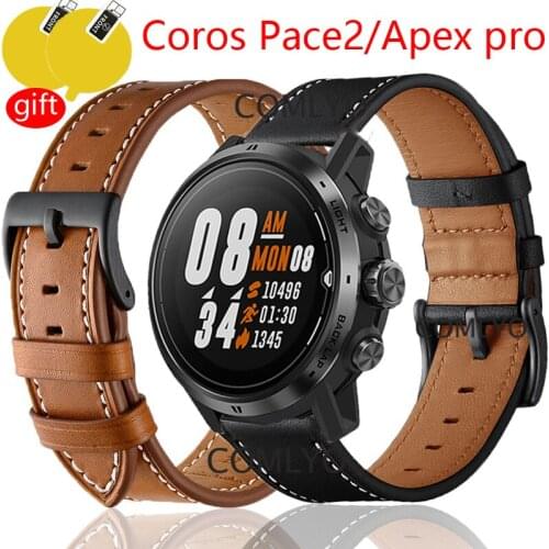 High quality Straps for Coros Pace 2 watch band leather coros apex 46mm 42mm Coros apex pro strap SmartWatch Band bracelet belt
