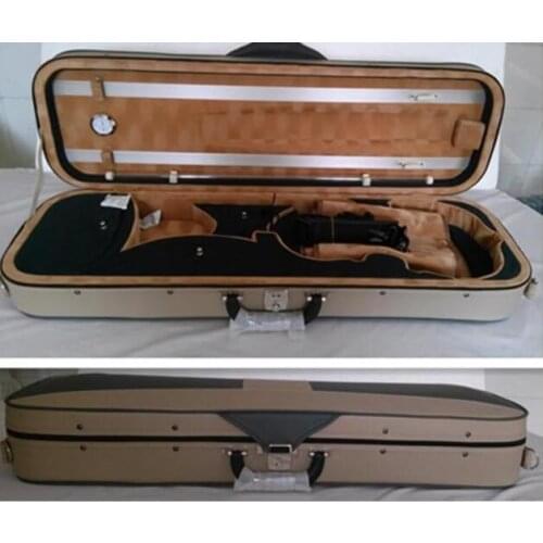 High-grade genuine simulation leather violin case violin case bag with strap hygrometer4/4