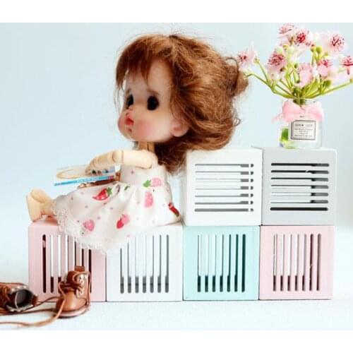 1Set 1:12 Mini Wooden 4 Grid Cabinet with 2 Drawer Miniature Modern Indoor Furniture for Dollhouse Furniture Decal