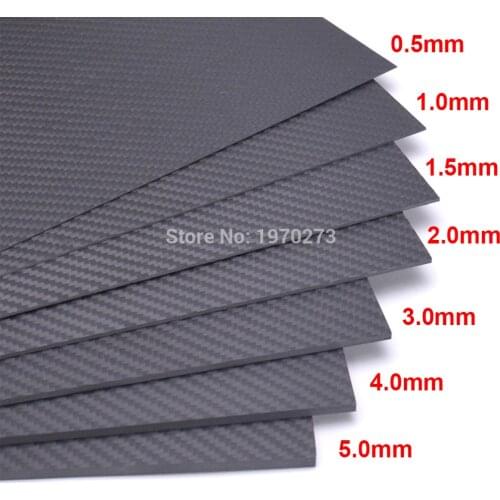 100% Real 3K Carbon Fiber Plate Panel Sheet 200mm x 300mm 0.5mm 1mm 1.5mm 2mm 3mm 4mm 5mm High Composite Hardness Material plate
