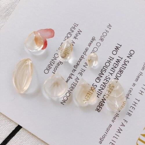 16 pcs/Batch glassoval love leaf decorationsWaxCordwomen jewelry earringsSupplies for Jewelry Accessoriestasseljewelry findings