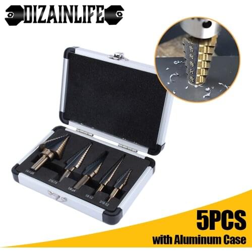 DIZAINLIFE 3pcs HSS Titanium Coated Step Drill Bit Drilling Power Tools Metal High Speed Steel Wood Hole Cutter Step Cone Drill