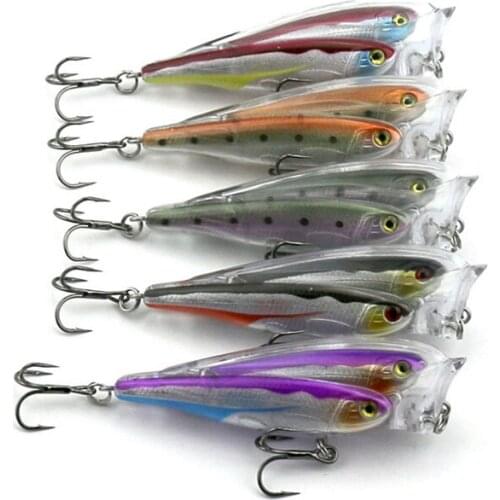 5 Pieces Group Fish Popper Bait 8cm/12.8g Bass Perch Tarpon Tuna Fishing Lure Sea Fishing Popper Poper Bait