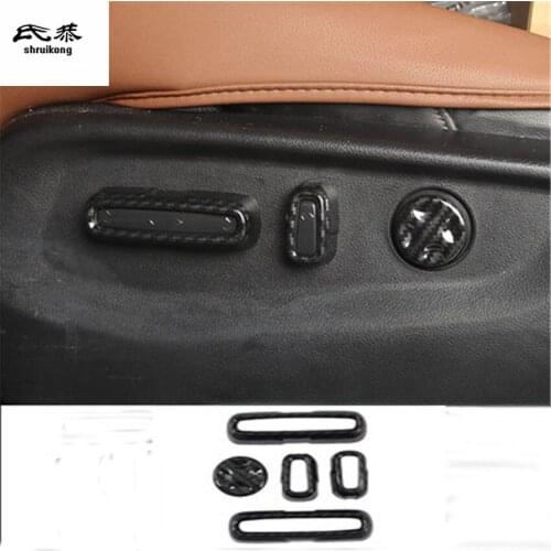 5pcs/lot ABS carbon finber grain Seat control adjustment button decoration cover for 2017-2019 HONDA CR-V CRV CR V MK5