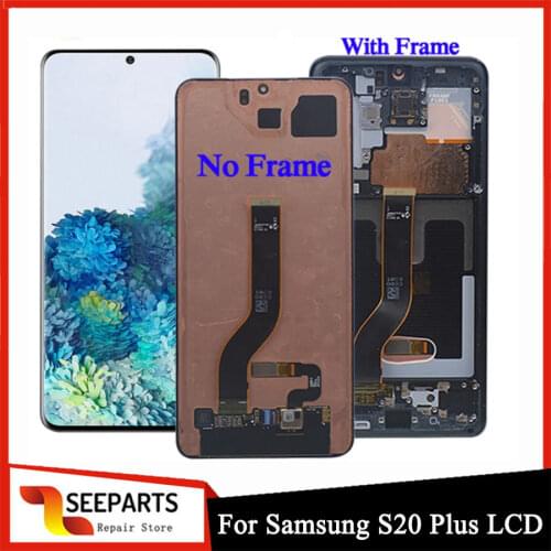 6.7" Original Super AMOLED For Samsung Galaxy S20 Plus S20+ Touch Screen G985 G985F G985F/DS LCD Display Digitizer with Frame