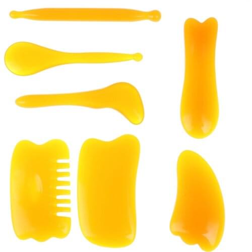 7pcs/set Gua Sha Scraping Massage Tool Body Massager Guasha Board SPA Acupuncture Scraper For Face Body Arm Beauty Massage Tool