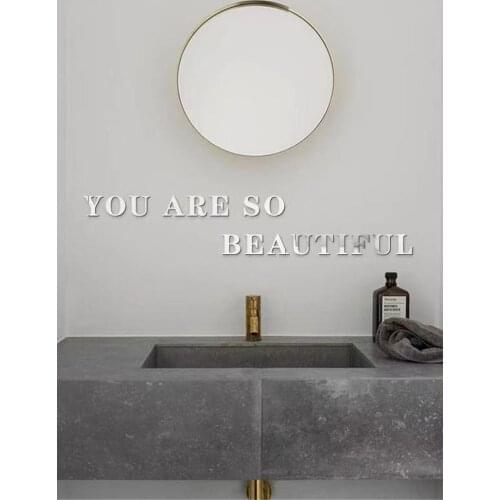 English letters mirror wall paste 26 English A-Z capital personality DIY paste on the wall