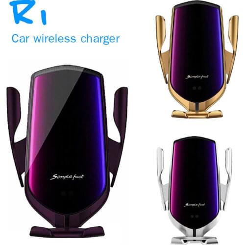 R1 10W Car Wireless Charger Automatic Clamping For iPhone Xs for Samsung Infrared Induction Qi Wireless Charger Car Phone Holder