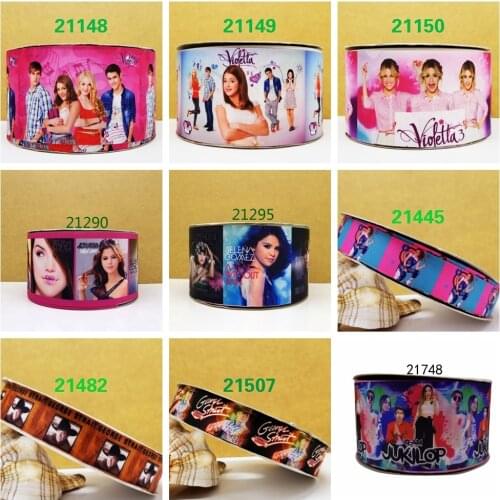 Free shipping 10 yards cartoon printed grosgrain ribbon 21148