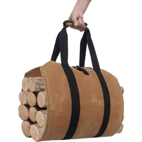 Large Capacity Supersized Canvas Firewood Wood Carrier bag Log Camping Outdoor Holder Carry storage bag Wooden Canvas Bag