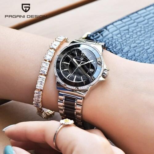 Watch female ceramic business casual watch calendar quartz watch female watch waterproof watch