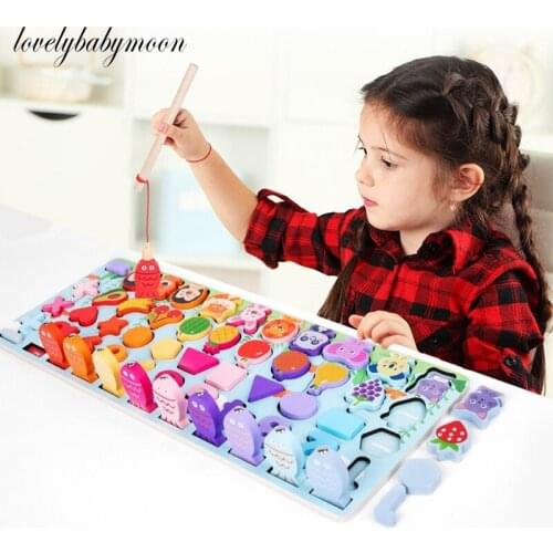 Wooden Montessori Toys Fruit Digital Alphabet Animal Traffic Figure Matching Puzzle Preschool Busy Board Educational Kids Toys