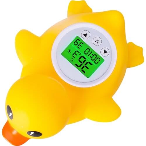 Baby Bath Thermometer Room Temperature Tri-color Backlit Lovely Duck Shape Floating Bath Toy Bath Safety Temperature Thermometer