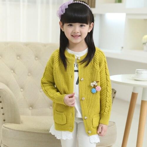 Childrens Sweater 2020 Autumn Winter Kids Knitted Pullover Sweater For Girls 4 5 6 8 10 12 Years Casual Girls Cardigans Sweater