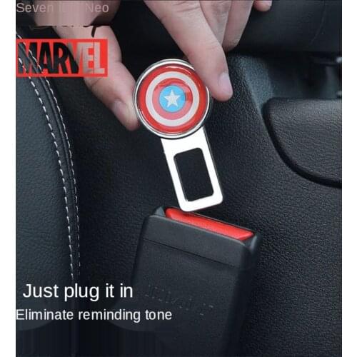 Disney Marvel Captain America Iron Man Car Cute Cartoon Seat Belt Lock Insert Multifunctional Universal Ornament