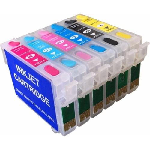Einkshop for Epson T0791 Empty Refillable Ink Cartridges for Epson Stylus 1400 1410 1500 PX700W PX800FW P50 PX830FWD T0791-T0796