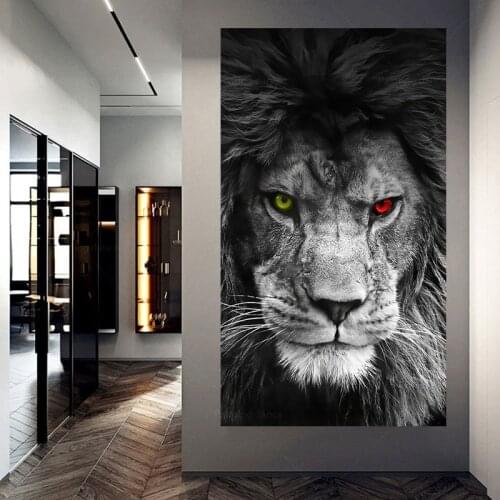 Animals Canvas Painting Large Size Picture Lion Wall Art Prints on Loft Home Decor Modern Poster Interior Decoration for Home