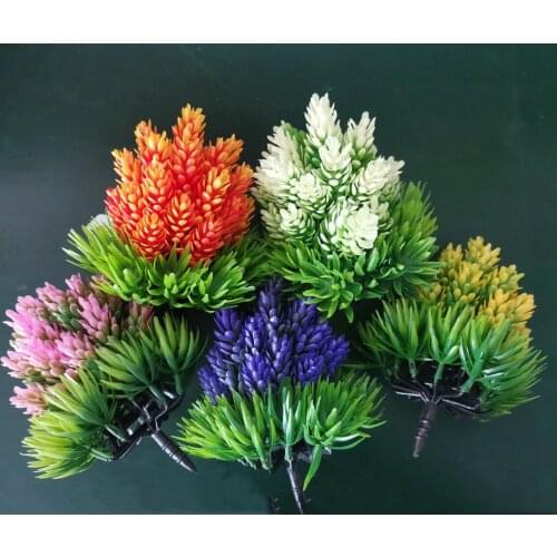 WITHOUT POT Artificial Plants Bonsai Small Tree Plants Fake Flowers Ornaments (NO VASE )