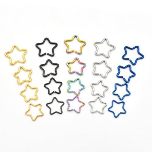 Nose ring 2020 new five-pointed star earrings five-pointed star ear clip human body perforated nose ring 316L stainless steel