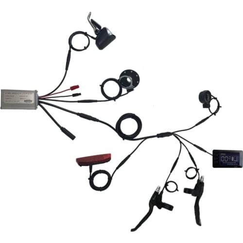 Ebike 36V/48V Square Wave Controller for 250W Electric Bicycle Motor Wheel JN LCD GD01- Display Waterproof Plug