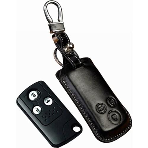 Leather Key Case for Honda Accord 8 Crosstour CR-V 2011 Elysion 2012 Odyssey 2014 Smart Remote Key Fob Cover/Holder Accessories