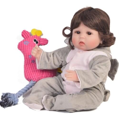 17"NewBorn Baby Dolls reborns toy Menina Children white skin Silicone Reborn Baby Doll for Kids Handmade Princess Boneca babies