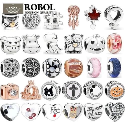 25 Newly Popular 100% 925 Sterling Silver Moon and Pumpkin Head Fashion Charm Female Pendant In 2021 Suitable for DIY Bracelets
