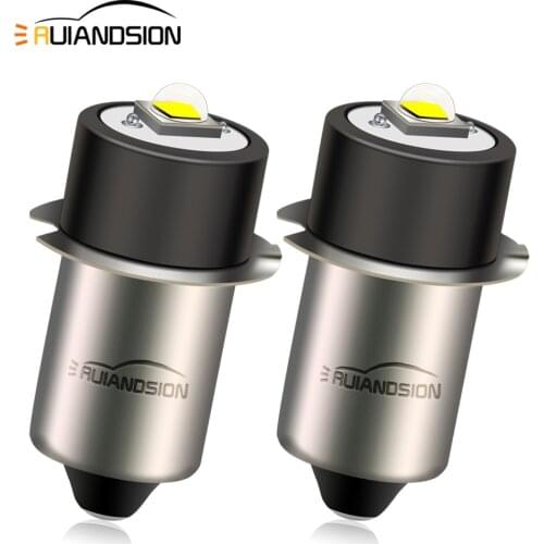 RUIANDSION 2X P13.5S PR2 Maglite Flashlight Bulb 3D 6D 9D Lantern Torch LED XPG2 1-9V 5-30V 1.5V 3V 6V 4.5V 12V 18V 13.5V 6000K