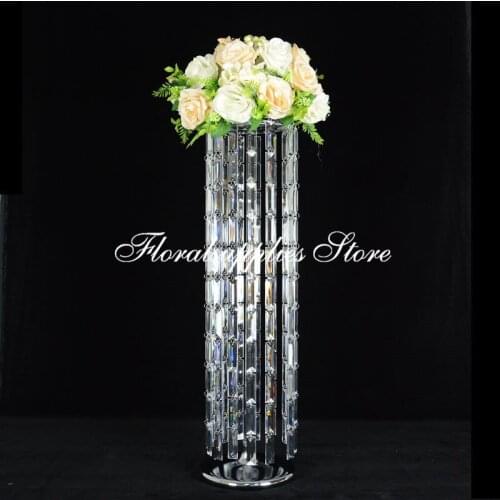 Metal Wedding Flower Vase Stand Table Decorative Centerpiece Artificial Flower Arrangements for Anniversary Ceremony Party Decor
