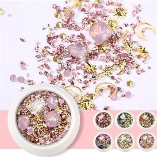 Micro-drilled Broken Diamond Crystal Sand Mixed Flash Nail Art Diy Uv Epoxy Resin Mold Decoration Jewelry Nail Arts Accessories
