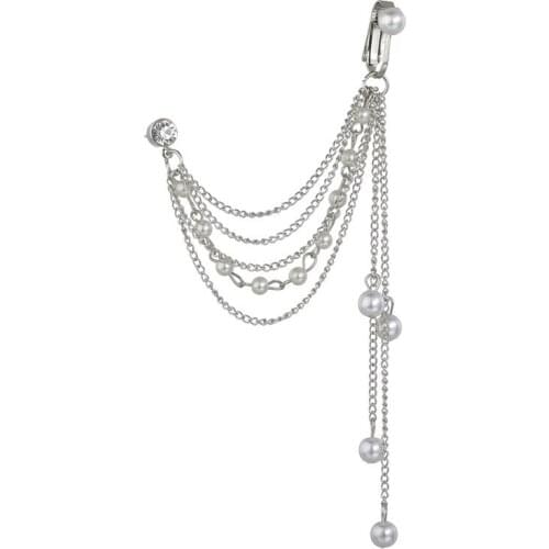 Fashion Imitation pearls Ear Pierced Ear Clip Earrings Women Long Tassel Earrings Ear Hanging Earring Jewelry clip on earring