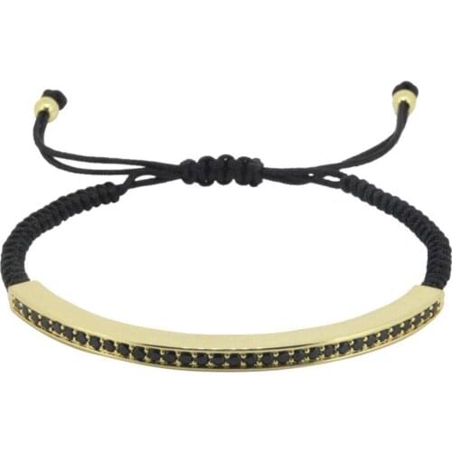 Anil Arjandas Men Bracelets Pulseira Masculina Jewelry Black Cord CZ Long Tong Brass Beads Braiding Macrame Charm Bracelet