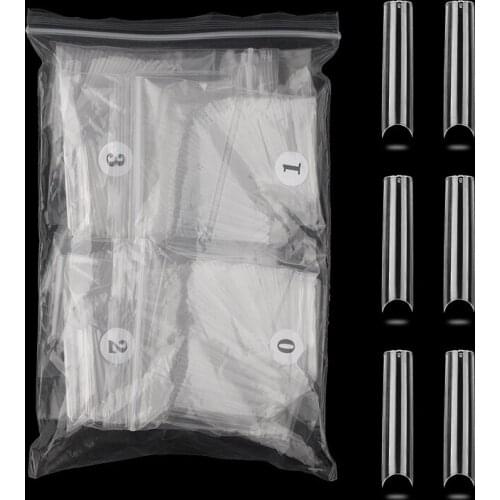 False Nail French 500pc/bag Nail Tip 10size Salon Shape Coffin Fake Nails Full Cover Nails Clear Nails Tips False