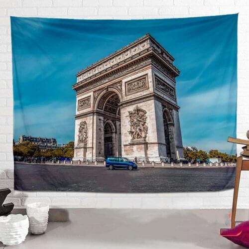 Paris Arc de Triomphe Tapestry Wall Art City Attractions Poster Banners Flags Wall Hanging Canvas Painting Bar Cafe Home Decor