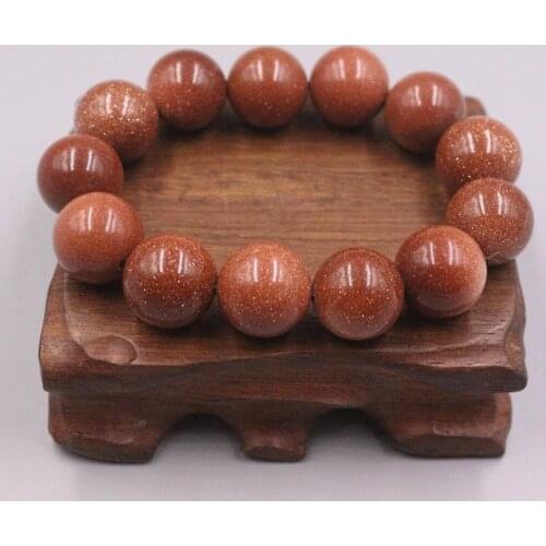 New Nugget Sand Bracelet Width 16mm Brown Round Beads Bracelet Diameter 55-58mm