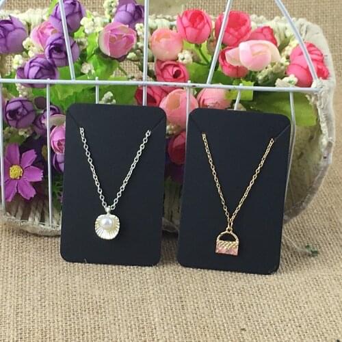 New Style 8.8*5.6cm 100pcs Black&Kraft Paper Blank Necklace Cards&Earring Cards Jewelry Classic Display Card Accept Custom Logo