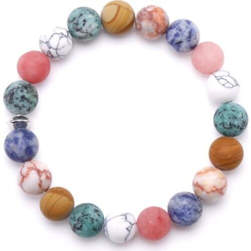 Charm Rosary Prayer Yoga Jewelry Classic Frosted Natural Stone Bracelet For Women Men Round Bead Chakra Bracelet Pulsras Hombre