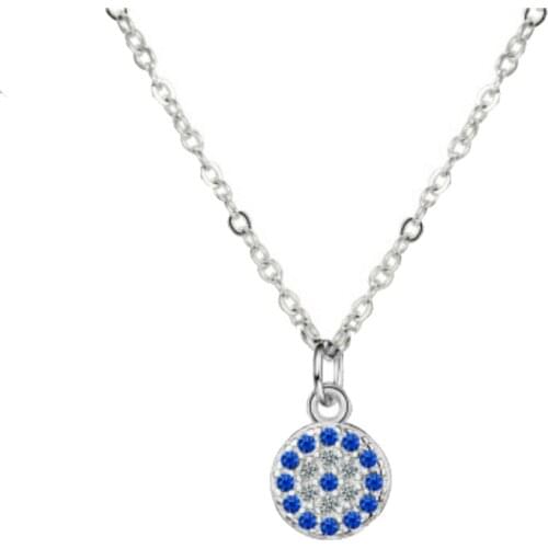 Evil Eye Necklace For Women Teen Girls Charm Zircon Crystal Dainity Blue Demon Eye Clavicle Chain Turkish Eye Pendant Neckalce