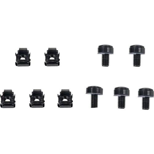 Durable Black Square Cage Nuts & Screws For Square Hole Server Rack & Cabinet