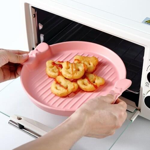 Simple candy color bow knot binaural ceramic baking pan, home hotel oven, microwave oven, serving plate, pasta, fruit snack dish
