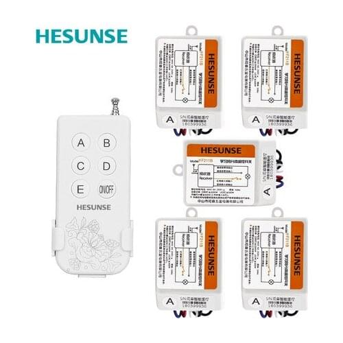 Free shipping Y-F211B1N5 433mhz 5Ch Wireless 220V &110V Remote Control Switch Control with Learning Code