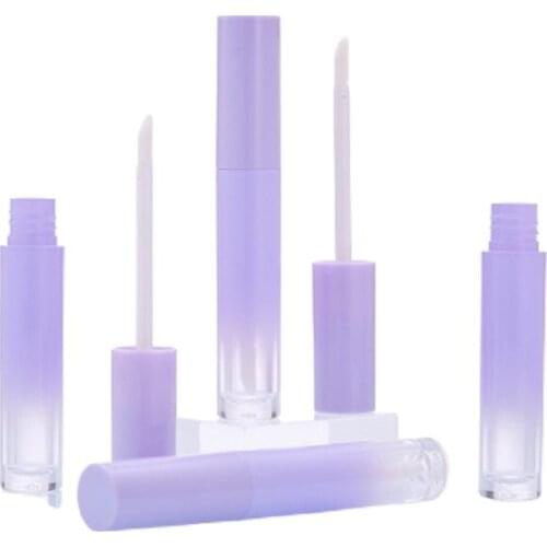 Gradual Purple Color Wand Lip Gloss Tube Empty Plastic Cosmetic Packaging Bottle Round Gradient Lipgloss Containers 30/50pcs