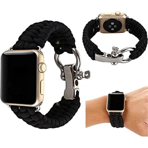Nylon Strap for Apple Watch SE Band Series 6 5 4 3 42mm 38mm Outdoor Survival Sport Rope Bracelet for iWatch 44mm 40mm Bands