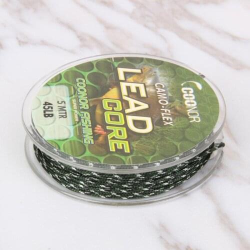 35lb 45lb 55lb 5m Fishing Line Leadcore Camouflage Coffee Carp Braided Line Hair Rigs Lead Core Tackle Fishing Accessories